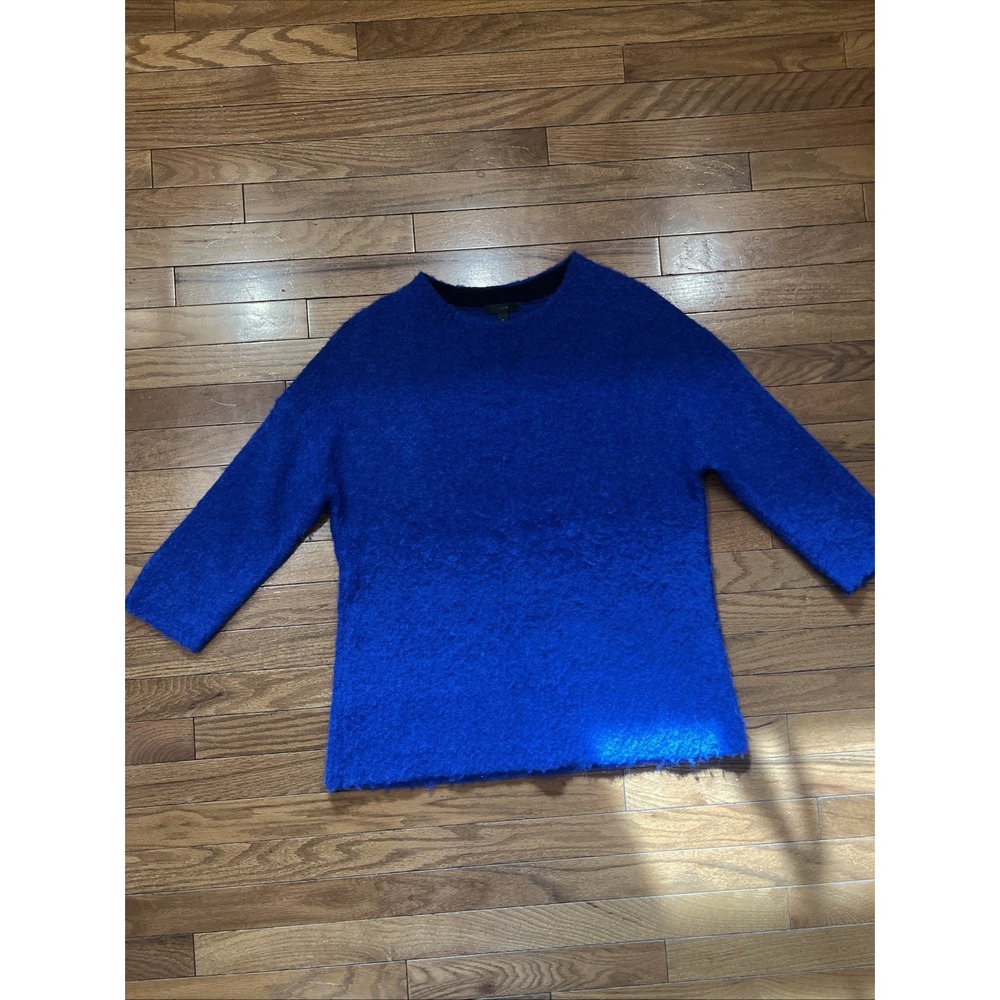 J.Crew Alpaca Wool Blend Sweater Womens Medium Blue Crewneck Soft Knit Pullover